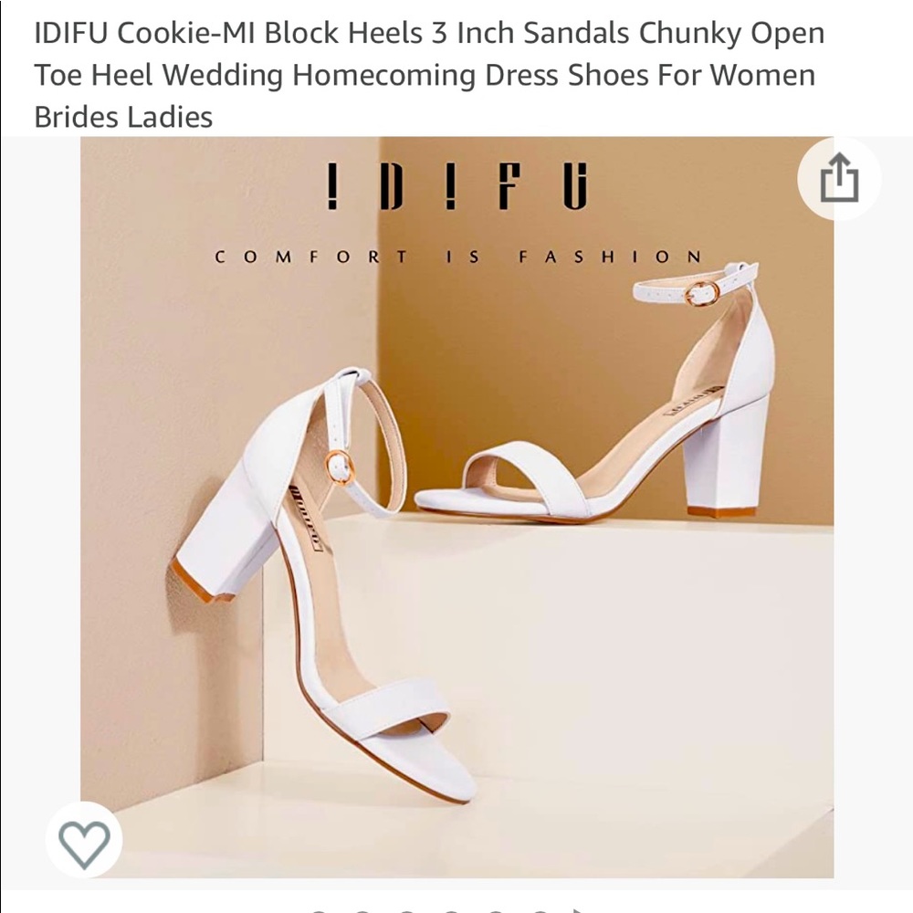 IDIFU White Block Open Toe Heel